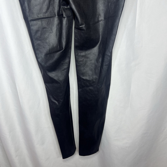 Spanx Mama Maternity Faux Leather High Waisted Leggings Very Black L Stretch - Picture 8 of 12
